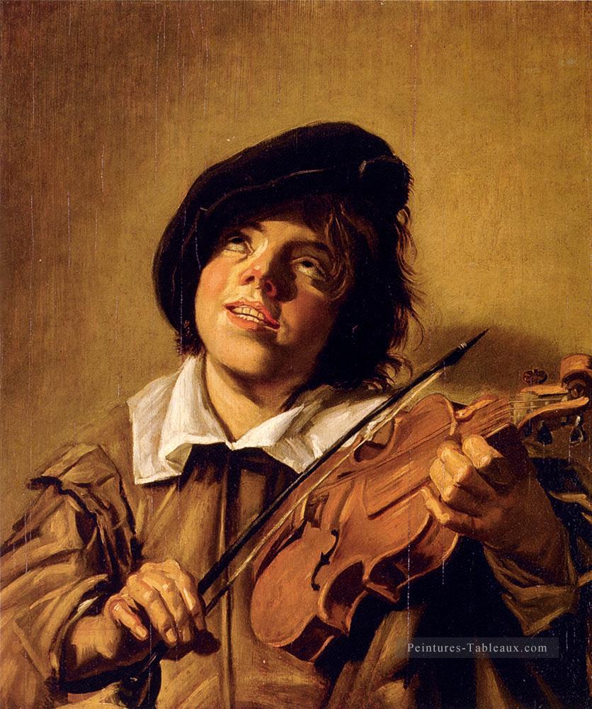Garçon jouant un portrait de violon Siècle d’or néerlandais Frans Hals Peintures à l'huile